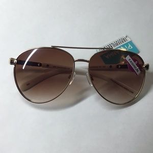 Women’s white and gold aviator sunglasses 60016